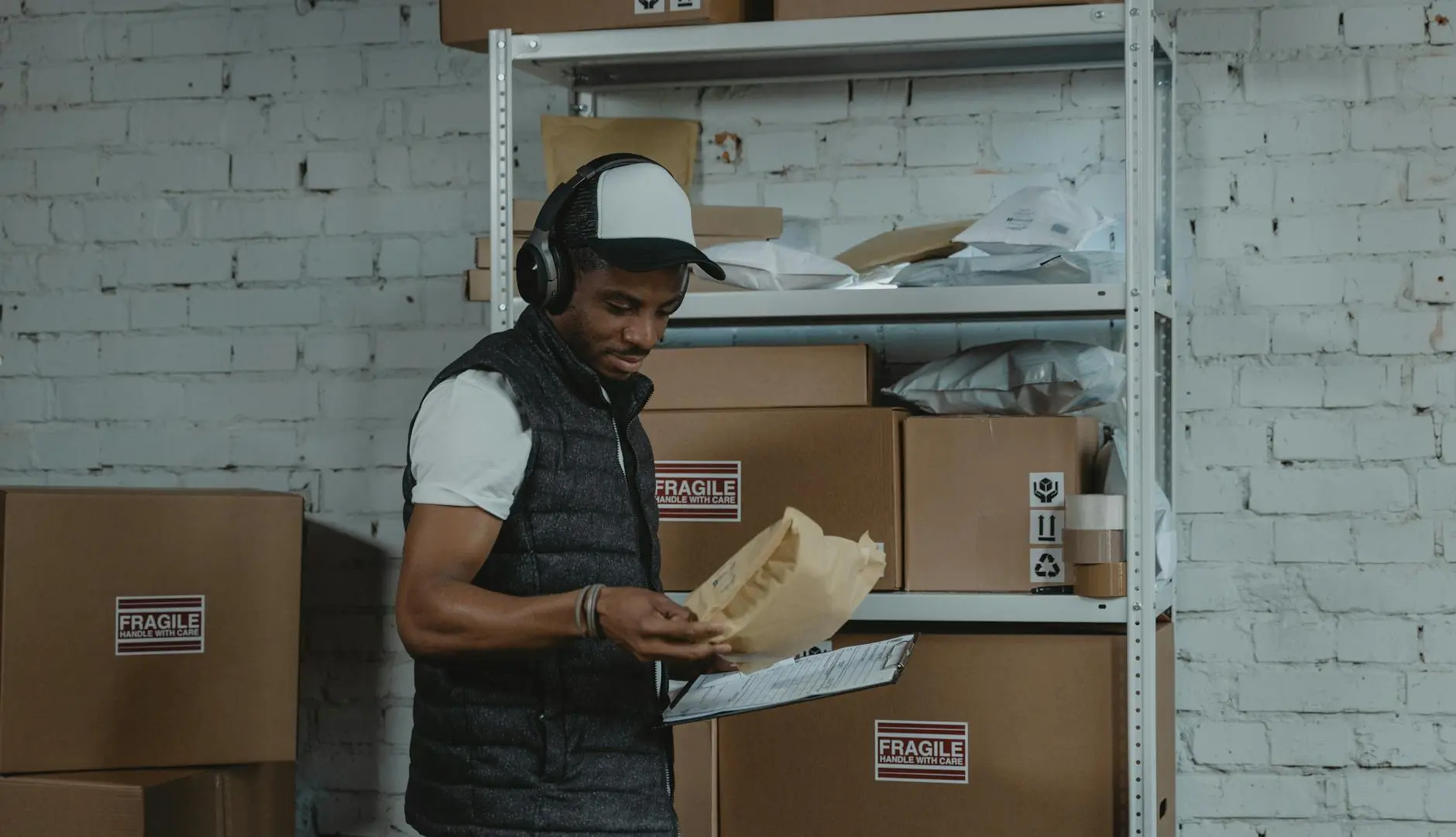 employés logistiques analysant des données sur tablette dans un entrepôt moderne au Maroc