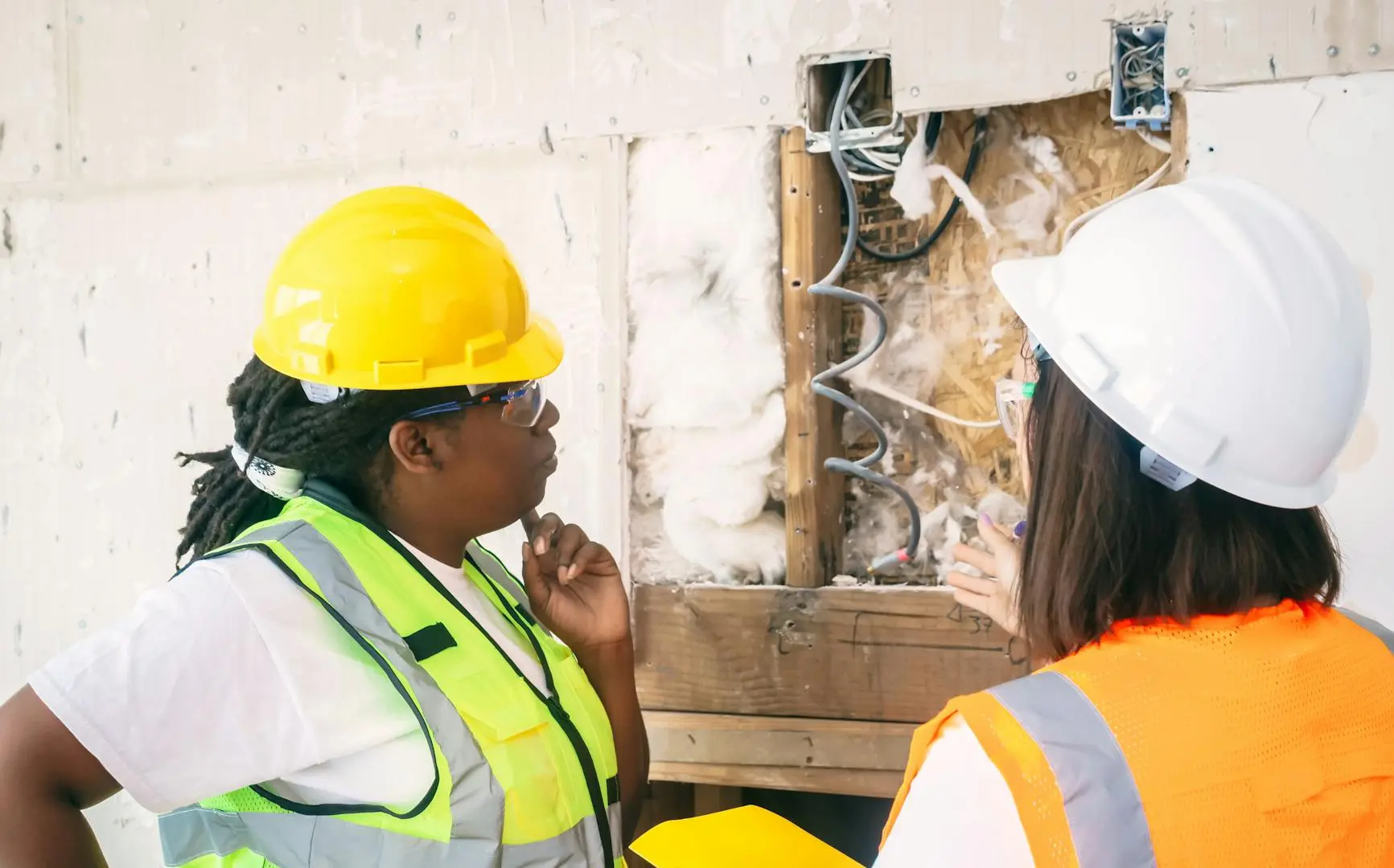 Consultant HSE réalisant un audit de sécurité sur un chantier de construction au Maroc